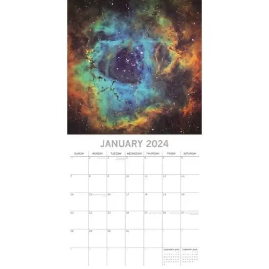 The Gifted Stationery 2024 Square Wall Calendar, Outer Space, 16-Month Natural World Theme with 180 Reminder Stickers (12x12 In) image {1}