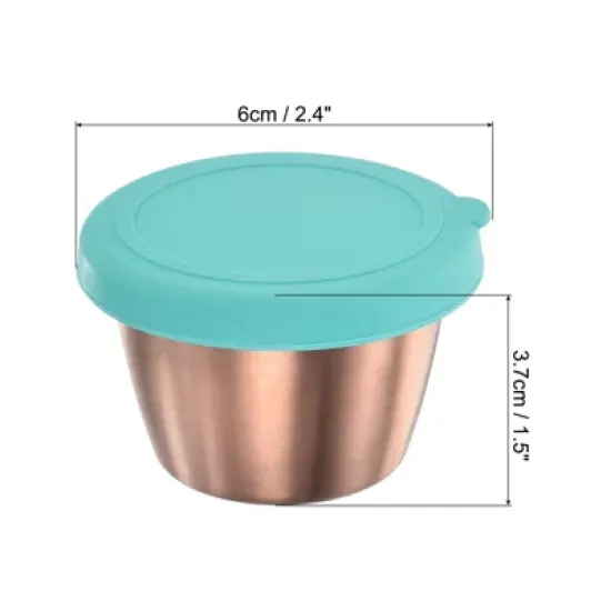 Unique Bargains Stainless Steel Mini Salad Dressing Container with Lid Sky Blue image {1}
