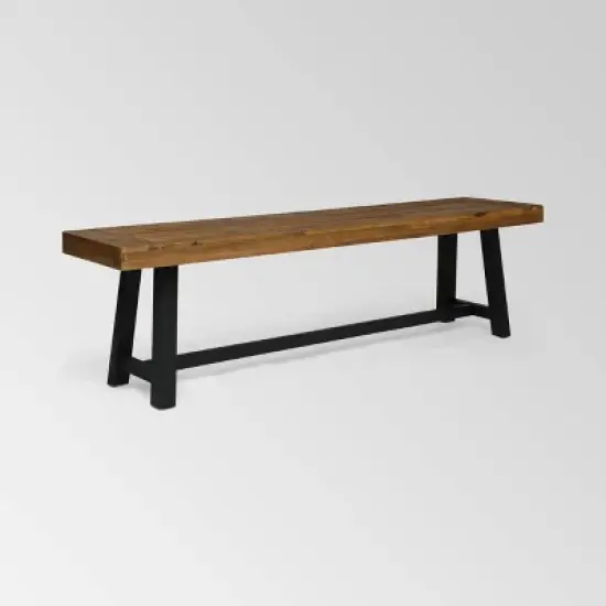 Raphael Acacia Wood Bench - Christopher Knight Home image {6}