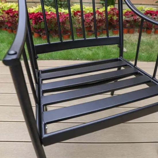 2pk Outdoor Steel Arm Chairs with Cushions - Captiva Designs image {9}