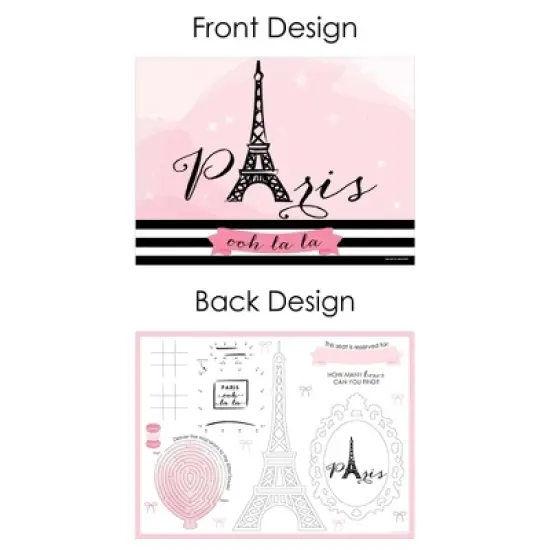 Big Dot of Happiness Paris, Ooh La La - Paper Paris Themed Birthday Party Coloring Sheets - Activity Placemats - Set of 16 image {4}