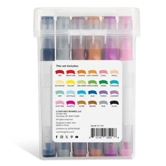 KINGART Twin-Tip&reg; Watercolor Pens 24 Colors image {6}