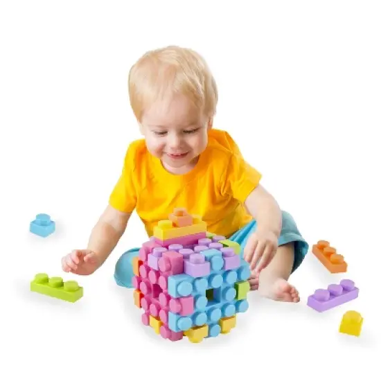 UNiPLAY Waffle Soft Blocks &mdash; Cube Puzzle Play for Cognitive and Sensory Development in Early Learning Education, Ages 3 Months and Up (6pc Set) image {10}