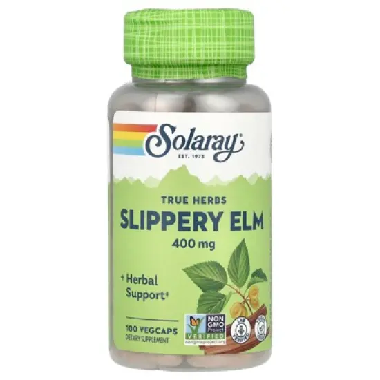 Solaray True Herbs, Slippery Elm, 400 mg, 100 VegCaps image {4}
