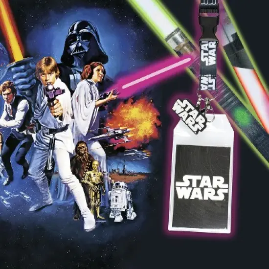 Star Wars Luke Skywalker Lightsaber Reversible ID Badge Holder Lanyard image {4}