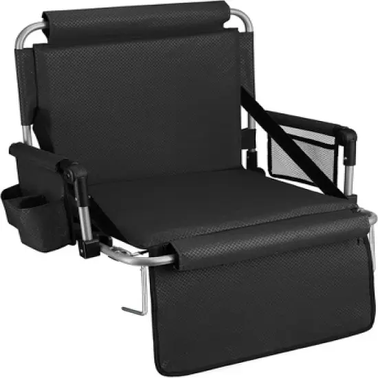 Alpcour Stadium Seat - Foldable, Padded Bleacher Chair with Backrest, Armrest, Pockets, & Cup Holder image {9}