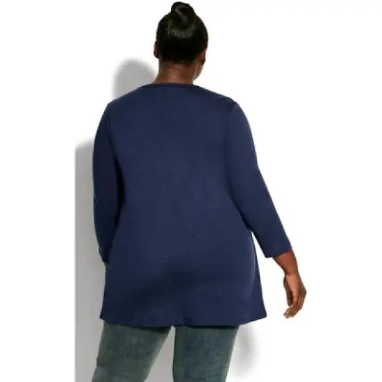 Women's Plus Size Juliet Panel Tee - navy | AVENUE image {1}