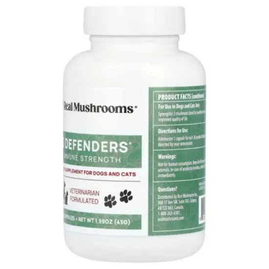 Real Mushrooms 5 Defenders, For Dogs and Cats, 90 Capsules image {3}