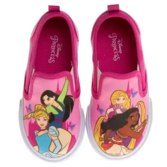 Disney Princess Girls No Lace Shoes - Kids Disney Character Loafer Low top SlipOn Casual Tennis Canvas Sneakers (size 5-12 toddler - little kid) image {6}