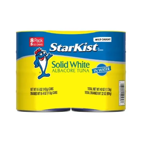 Starkist Solid White Tuna Water Can - 40oz / 8pk image {6}