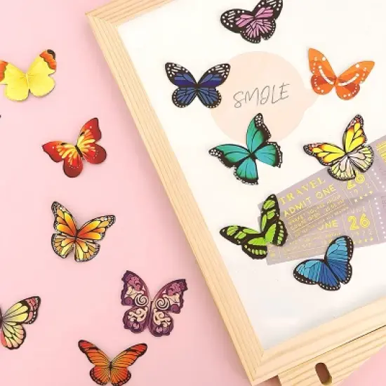 Wrapables Magnetic Butterfly Bookmarks, Page Marker, Foldable Butterfly Page Clips (Set of 30) image {5}