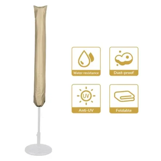 Yescom Outdoor Patio Umbrella Protective Cover Bag Polyester UV Resistance 9 to 13 Ft Brown image {2}