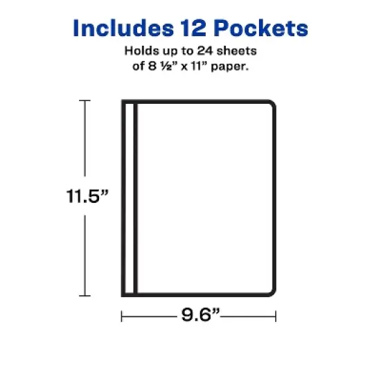 Avery Presentation Book 12 Pockets 8-1/2"x11" White 47671 image {8}