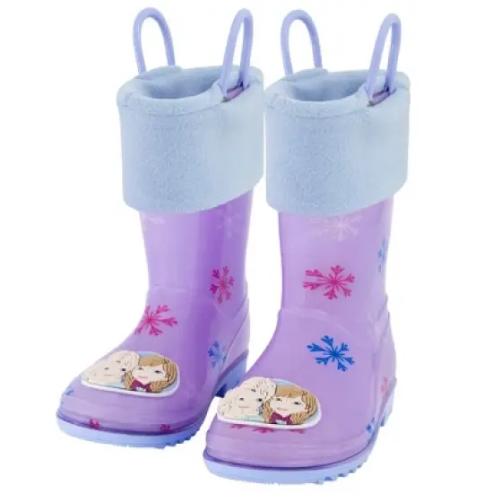 Frozen Anna & Elsa Girl's Rain Boots with Soft Removable Liner, Kids (1-8 Years) image {7}