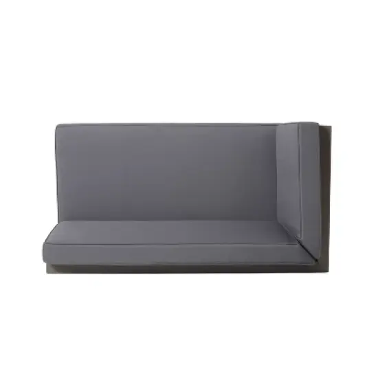 Christopher Knight Home Brava Outdoor Acacia Wood Sectional Sofa with Cushion Gray image {5}