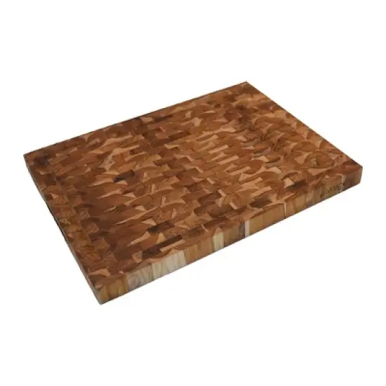 EcoDecors FSC Teak 20x15 End Grain Cutting Board with Charcuterie Tray image {4}