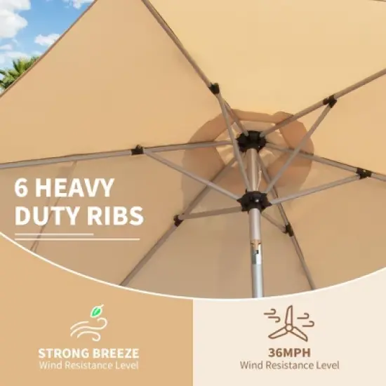 CLIHOME 7.5FT Outdoor Patio Umbrella with Push Button Tilt and Crank,UV Protection Waterproof Sun Umbrella(Base Not Included) image {1}