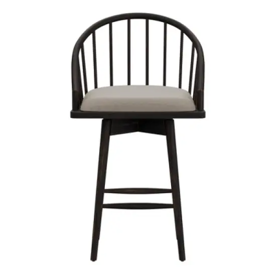 Braddock Spindle Back Memory Return Swivel Counter Height Barstool Rubbed Black - Hillsdale Furniture image {2}