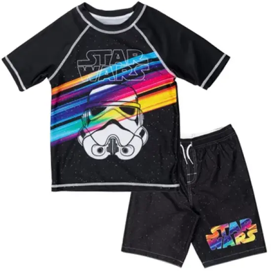 Star Wars Stormtrooper Darth Vader Rash Guard and Swim Trunks Outfit Set Little Kid to Big Kid image {8}