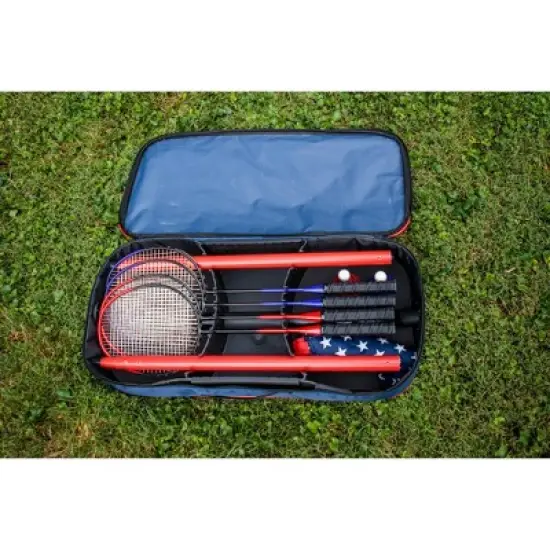 Zume Games Patriotic Portable Badminton Lawn Sports Set image {8}