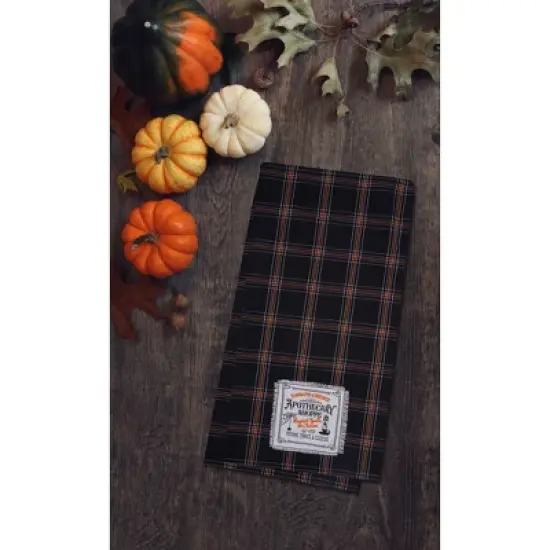 C&F Home Apothecary Shoppe Plaid Halloween 100% Cotton Handwoven Dishtowel image {1}