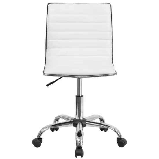 Merrick Lane Home Office Chair Ergonomic Executive Ribbed Low Back Armless Computer Desk Chair - Base, Frame & Border image {3}
