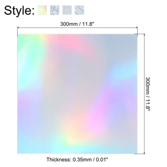 Unique Bargains Metallic Iridescent Mirror Paper Foil Board Reflective Holographic Cardstock 20 Pcs image {1}