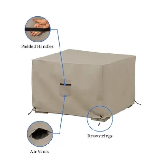 Covers&All Square Ottoman Cover, 12 oz Waterproof & UV-resistant image {3}