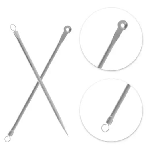 Unique Bargains Purification Pimple Extractor Tool Kit Silver Tone 1 Set image {2}