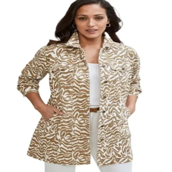 Jessica London Women&rsquo;s Plus Size Long Denim Jacket image {19}