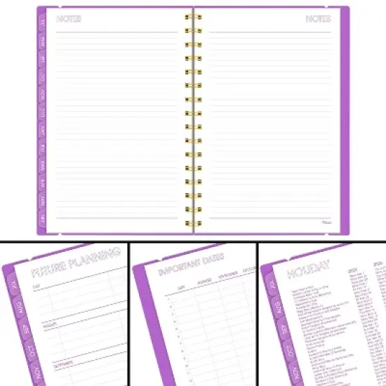 Mead 8.72"x6.02" 2025-2026 Small Color Pop Purple Check Planner image {4}