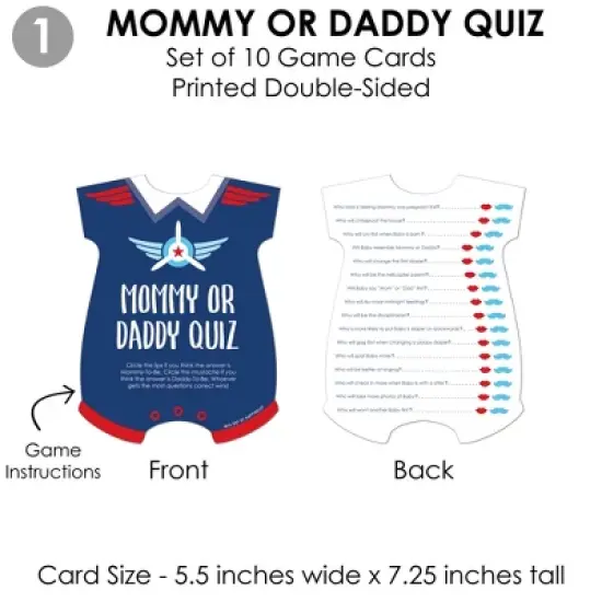 Big Dot of Happiness Taking Flight - Airplane - 4 Vintage Plane Baby Shower Games - 10 Cards Each - Gamerific Bundle image {3}