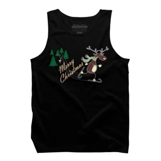 Men's Design By Humans Christmas Reindeer for darks By ozdilh Tank Top image {4}