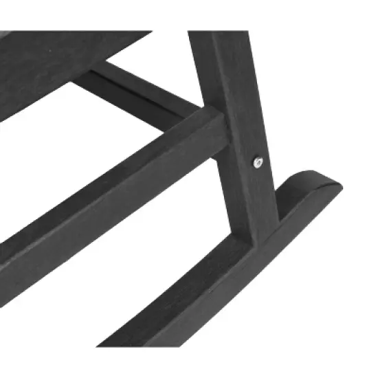 Gulches Outdoor Portable Chairs - Oversized Dark Gray Rocking Chair with Wood-Texture, All-Weather Porch Rocker image {5}