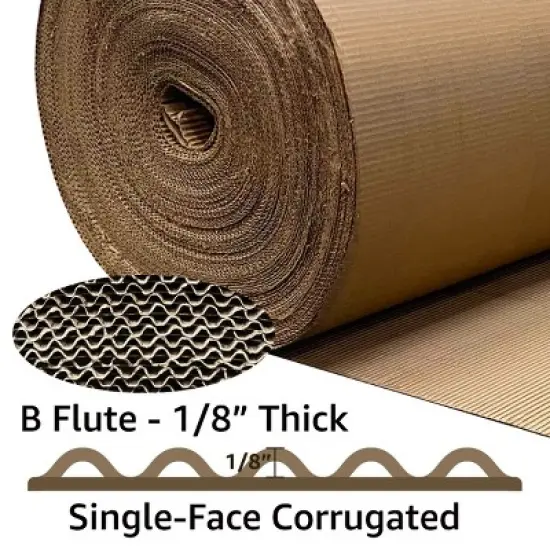 UOFFICE Corrugated Wrap 36" x 250' x 1/8" Thick - B Flute Cardboard Wrap image {7}