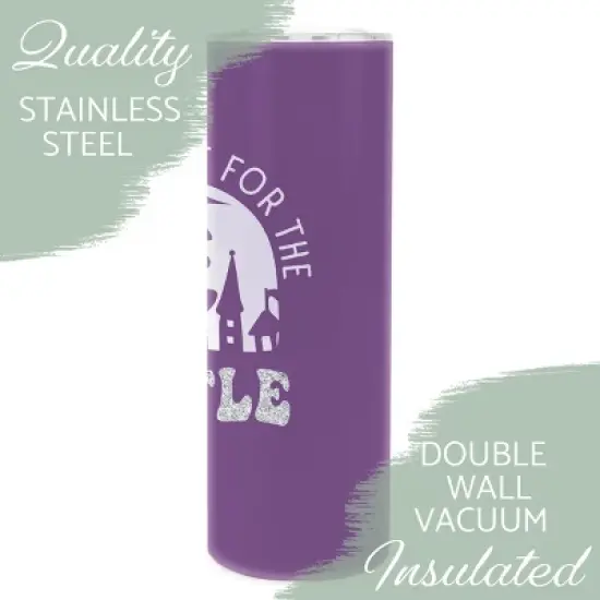 Elanze Designs I'm Just Hear For The Castle Magical Plum Purple 20 ounce Stainless Steel Travel Tumbler with Lid For Your On The Go Beverages image {2}