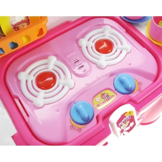Ready! Set! Cook! Link Portable Kids Kitchen Cooking Set Toy With Lights And Sounds, Folds Into Stepstool image {1}