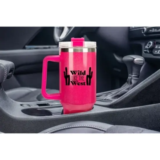 100 North Little Cup Of Giddy Up Cowboy Bucking Bronco Wrap-Around 40 Oz. Stainless Steel Water Bottle Coffee Mug, Spill & Leak Resistant, Travel image {4}