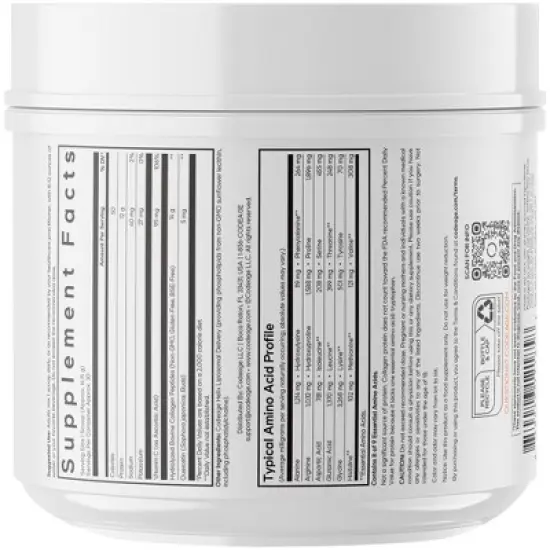 Codeage Liposomal Collagen Peptides Powder with Vitamin C & Quercetin Phytosome Supplement - 14.97oz image {1}