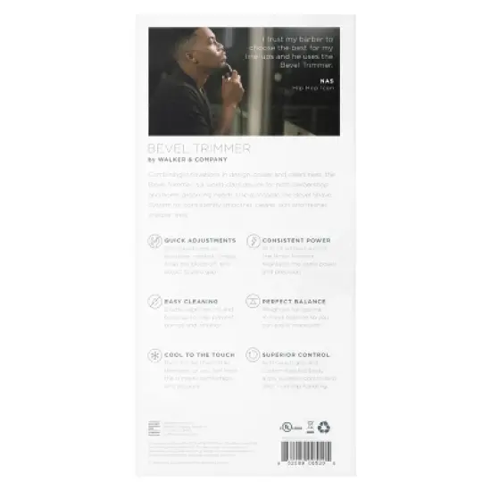 BEVEL Men's Rechargable Hair and Beard Trimmer - Cordless - Black image {2}