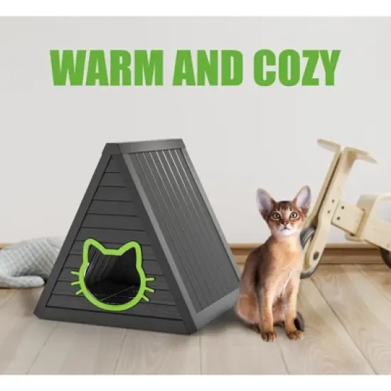 Yardgrace Indoor Outdoor Playful Cozy Triangular Cat Bed image {4}