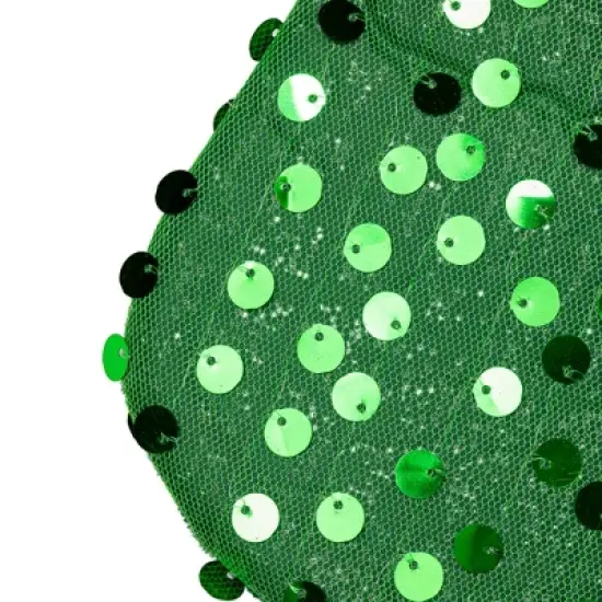 Northlight 20" Shiny Metallic Green Sequined Christmas Stocking with Velveteen Cuff image {2}