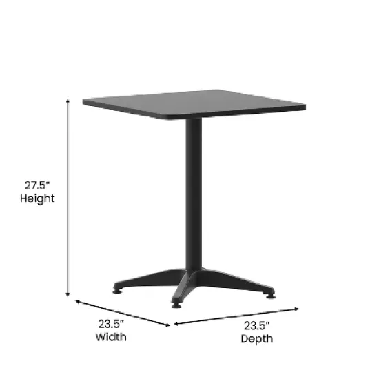 Flash Furniture Mellie 23.5'' Square Aluminum Indoor-Outdoor Table with Base image {6}