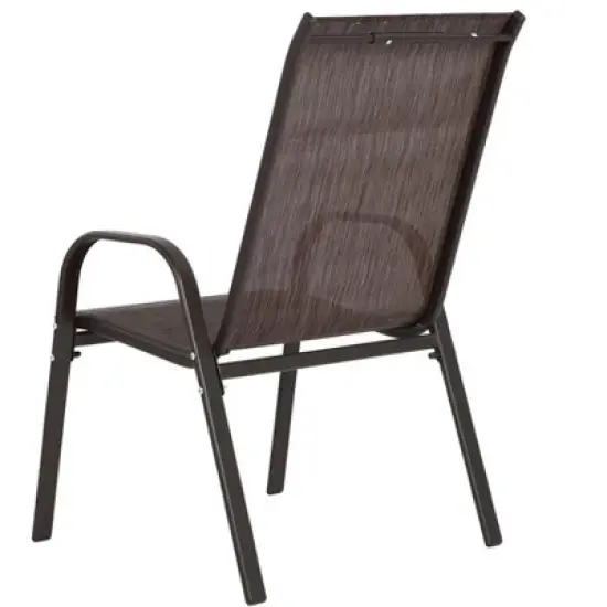 ELJGET 2-Piece Patio Chairs Camping Garden Chairs with Armrest & Backrest for Garden Patio Pool Beach Yard Space Saving image {7}