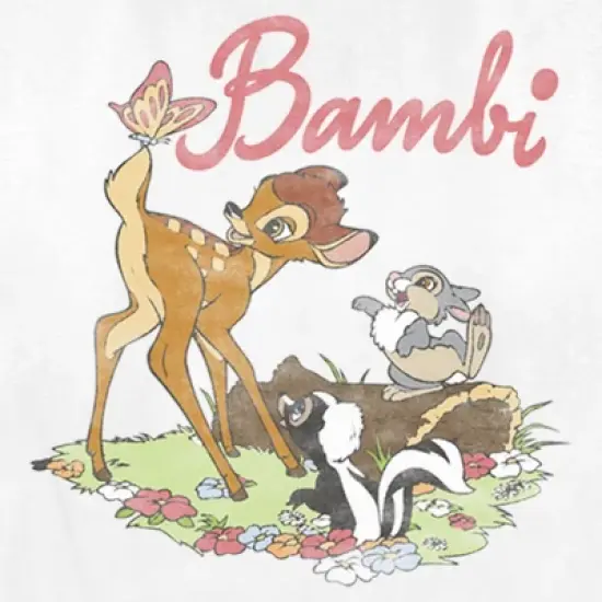 Women's Bambi Flower, Thumper and a Butterfly T-Shirt image {1}