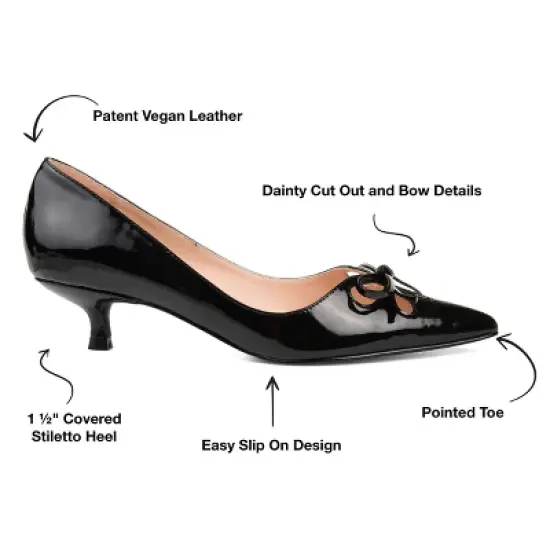 Journee Collection Womens Lutana Pointed Toe Kitten Heel Pumps image {7}