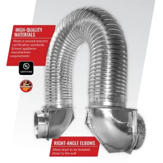 Certified Appliance Accessories&reg; Dryer Vent Duct Kit with Elbows in Silver image {4}
