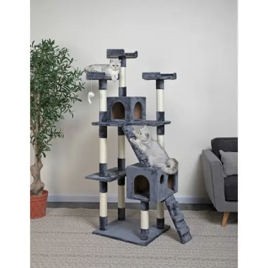 Go Pet Club Classic Cat Tree Furniture with Sisal Scratching Posts - 72" image {4}