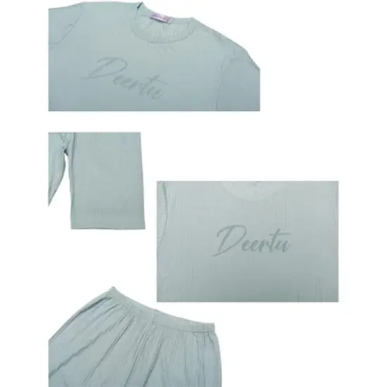 cheibear Sleepwear Short Sleeve with Capri Pants Letters Family Pajama Sets image {3}