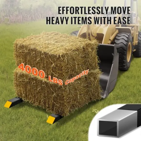 VEVOR Pallet Forks, 2000 lbs Clamp on Pallet Forks, 43" Total Length Heavy Duty Pallet Forks with Adjustable Stabilizer bar image {2}